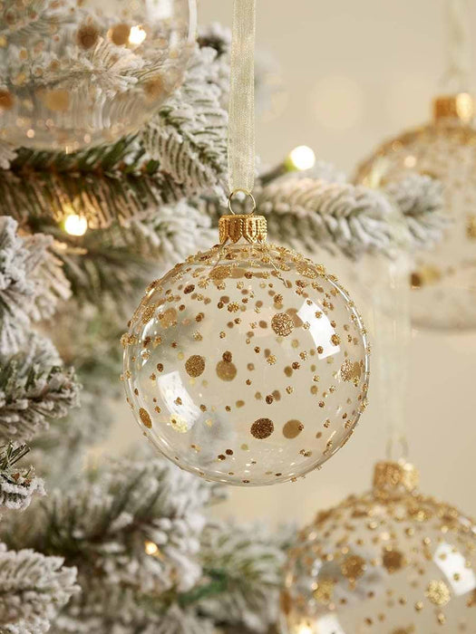 Six Golden Dot Baubles
