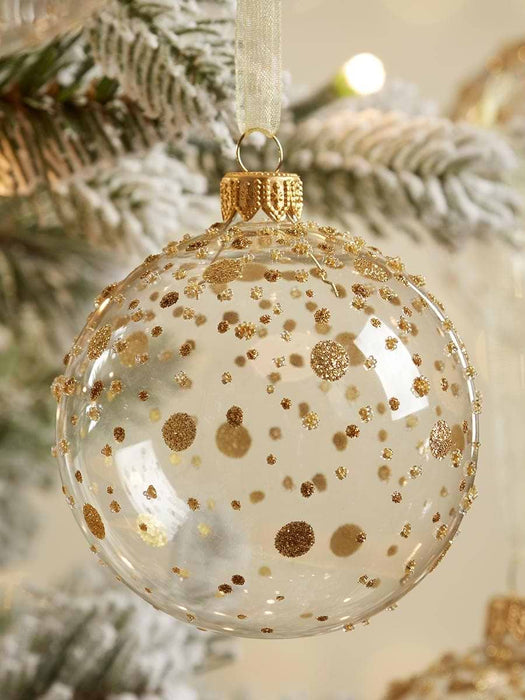 Six Golden Dot Baubles