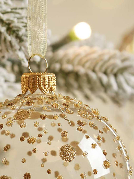 Six Golden Dot Baubles