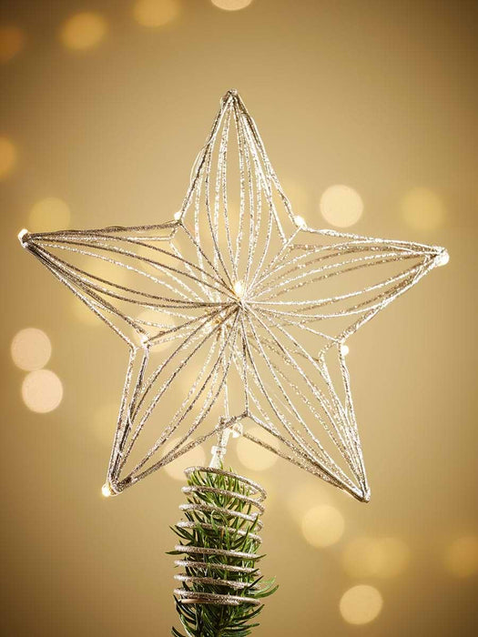 Light Up Glittered Tree Topper