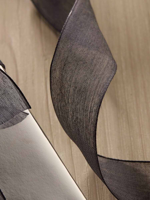 Voile Wired Ribbon - Charcoal 20m