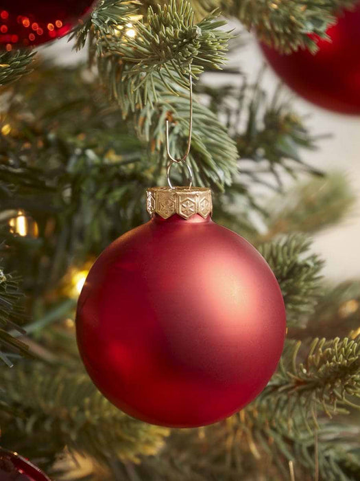 Glass Bauble Selection Box - Festive Red