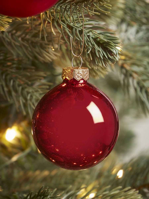 Glass Bauble Selection Box - Festive Red