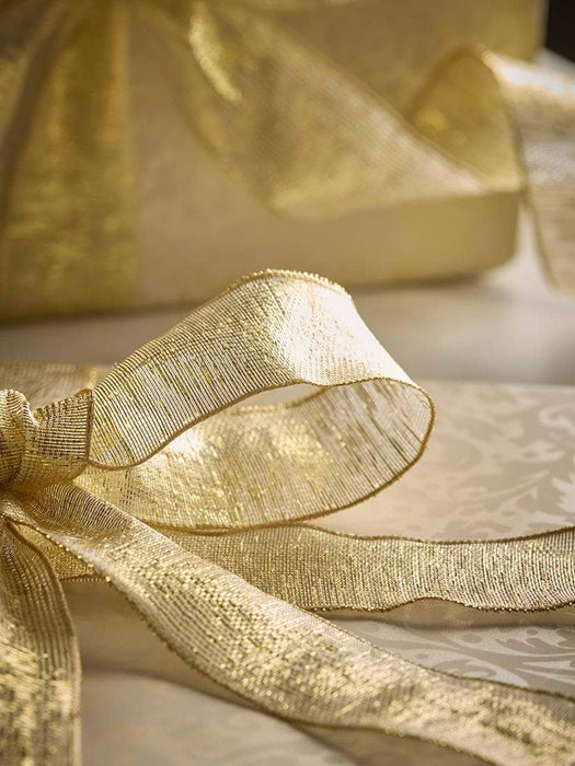 Metallic Wired Ribbon - Gold 10m