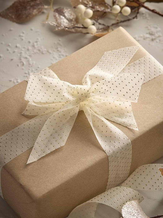 Golden Dotty Organza Ribbon 15m