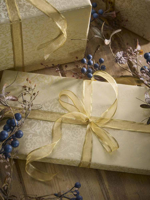 Golden Edged Wired Ribbon 20m