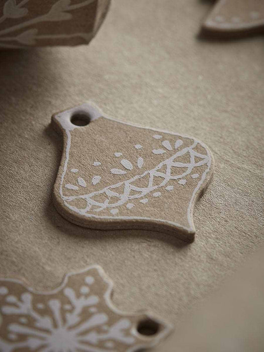 Twelve Miniature Gingerbread Recycled Wrapping Charms
