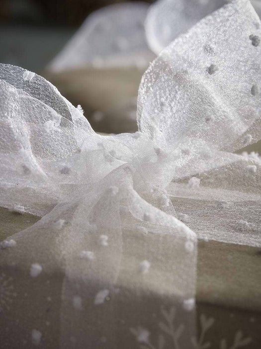 Snowball Textured Organza Ribbon - White 15m