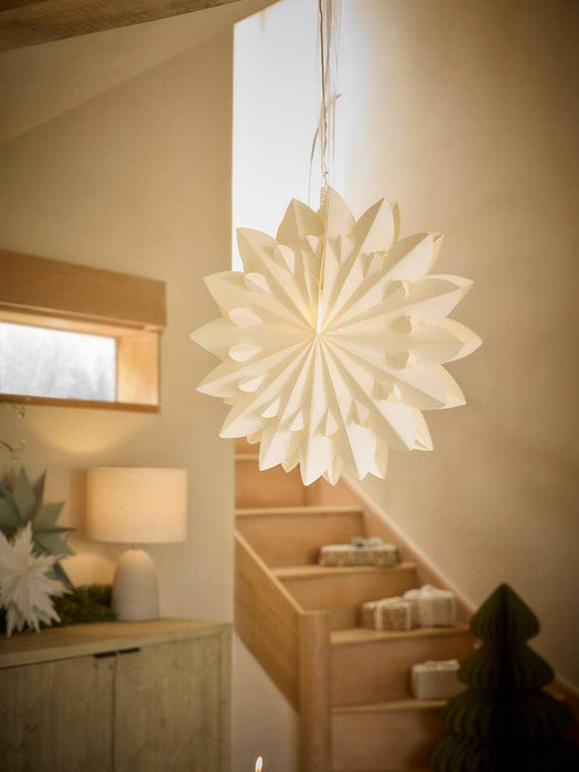 Light Up Paper Star - Cream