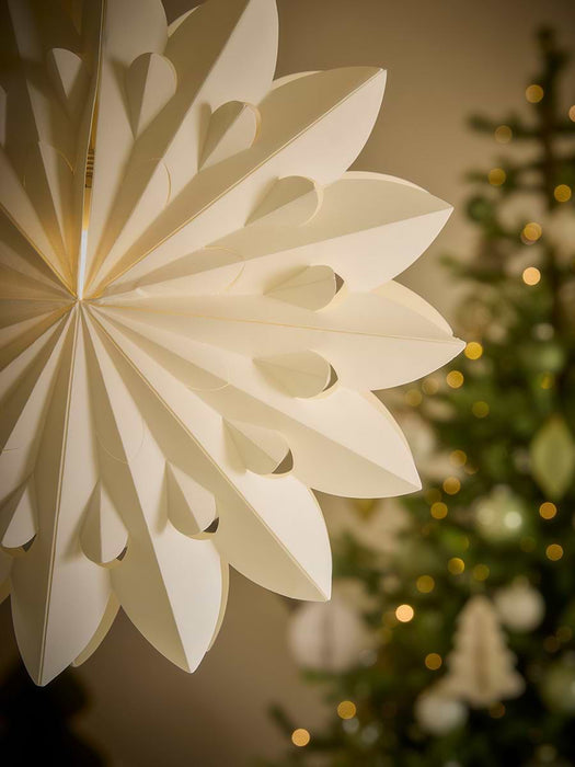 Light Up Paper Star - Cream