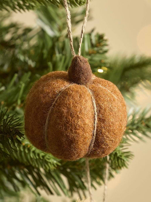 Three Felt Hanging Pumpkins