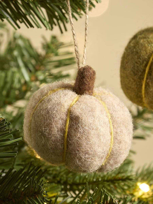 Three Felt Hanging Pumpkins