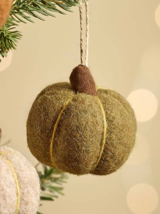 Three Felt Hanging Pumpkins