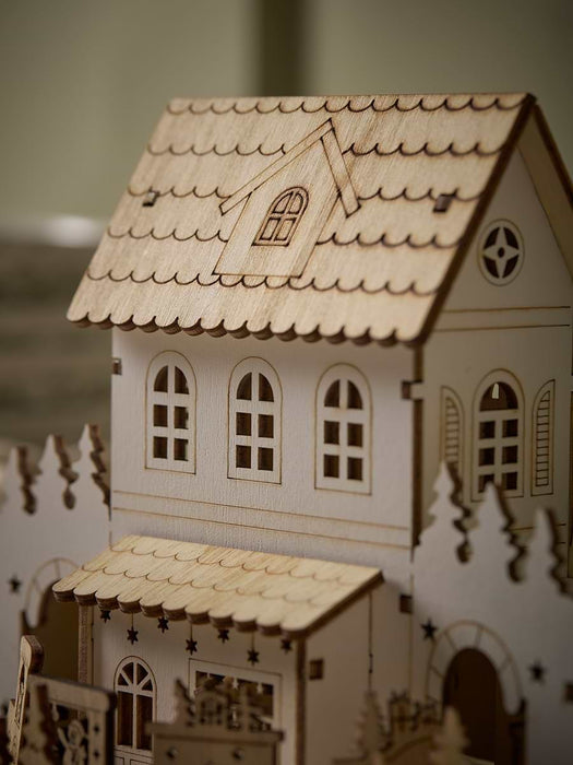 Train Station Wooden Lit Village