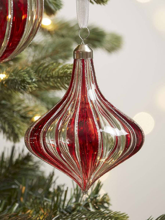 Six Luxury Candy Striped Glass Baubles