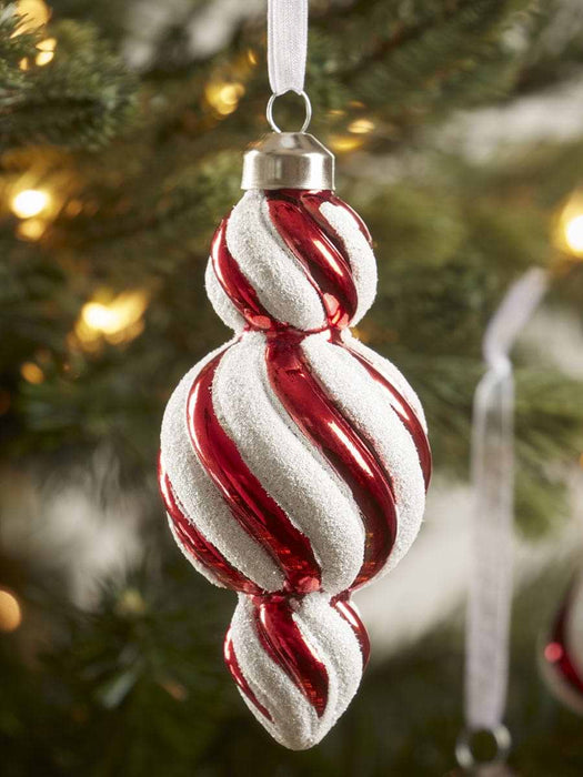 Six Candy Striped Glass Drops
