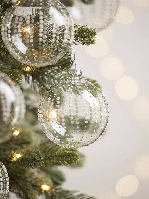 Twelve Dotty Glass Baubles