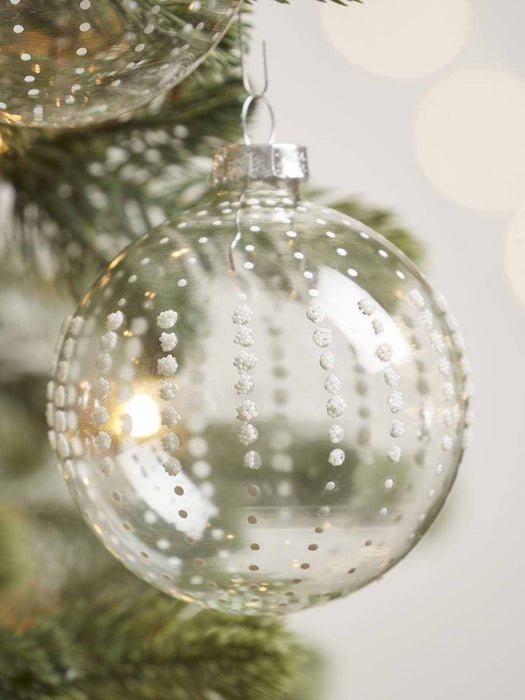 Twelve Dotty Glass Baubles