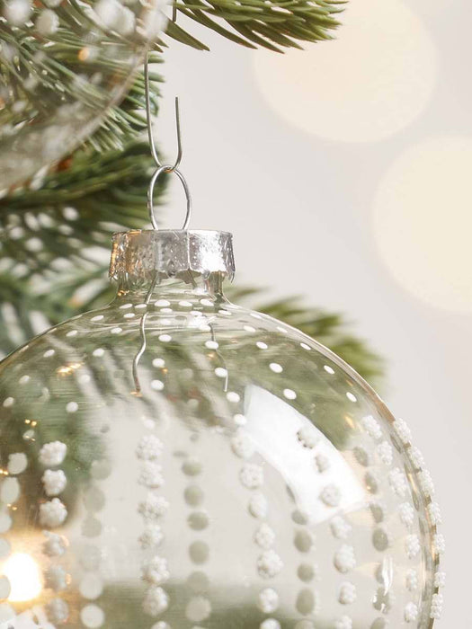 Twelve Dotty Glass Baubles