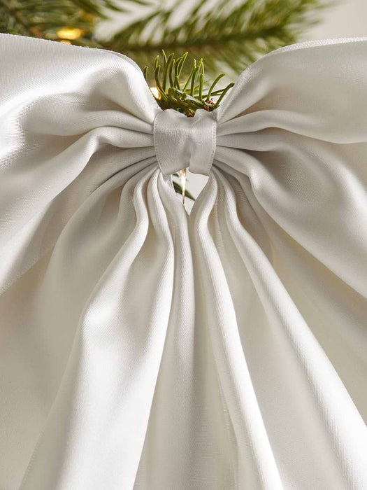 Four Supersized Satin Tree Bows - White