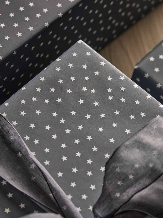 Mini Stars Wrapping Paper - Grey - 10m