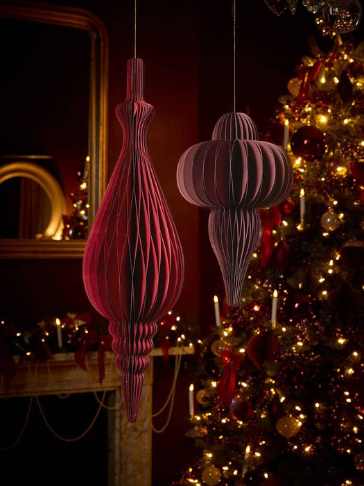 Supersized Honeycomb Paper Drop - Deep Red