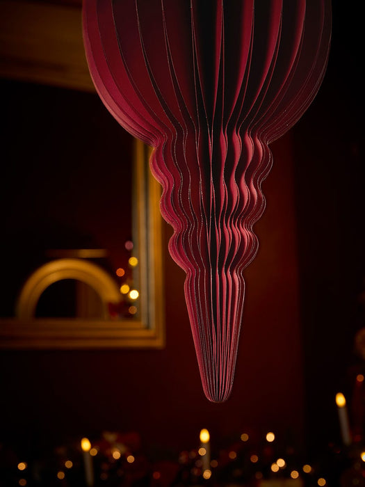 Supersized Honeycomb Paper Finial - Berry Red