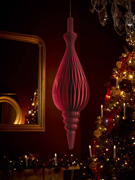 Supersized Honeycomb Paper Finial - Berry Red