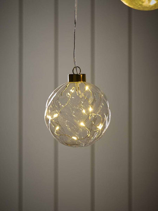 Three Light Up Glass Spheres