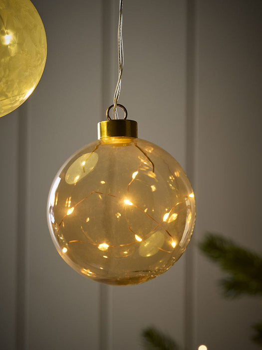 Three Light Up Glass Spheres