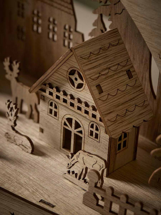 Festive Forest Wooden Lit Village