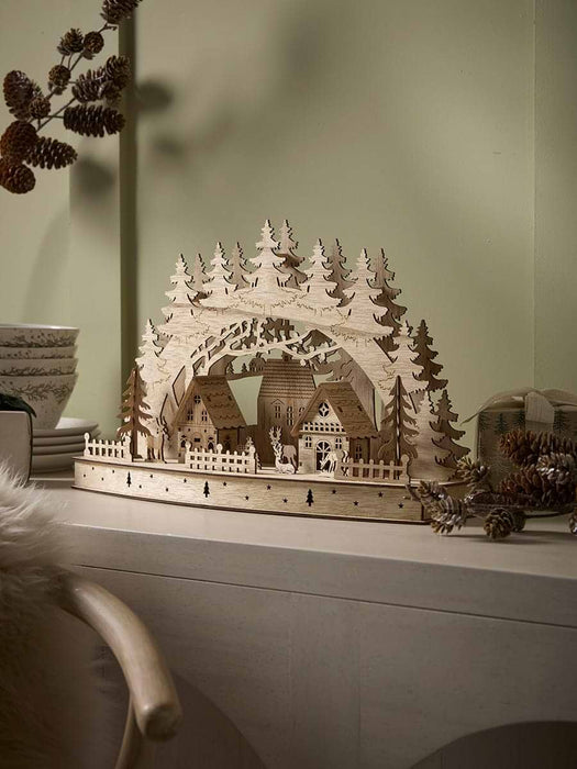 Festive Forest Wooden Lit Village