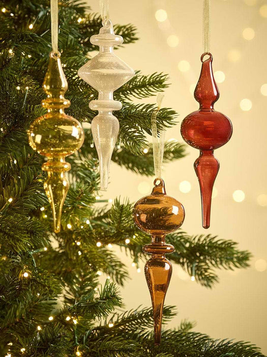 Four Finial Glass Baubles