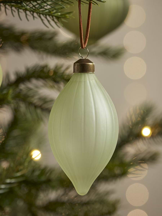 Twelve Frosted Glass Baubles - Moss Mix