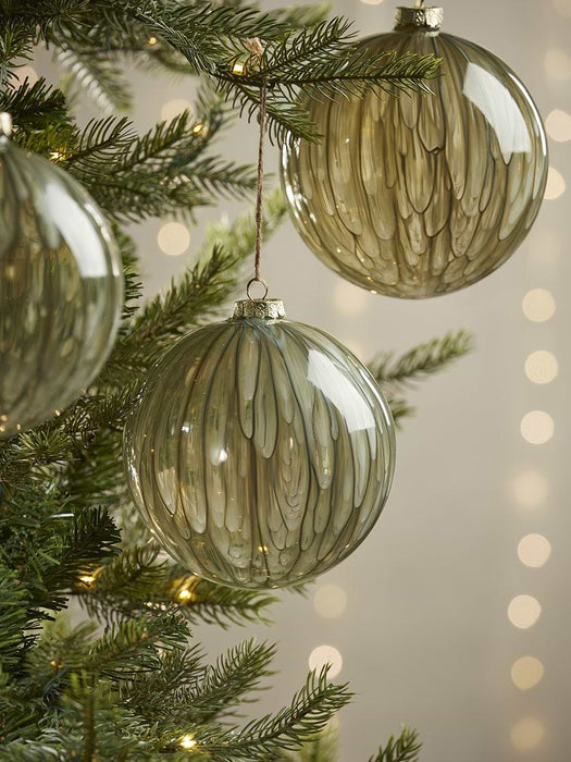 Glass Bauble Selection Box - Cream
