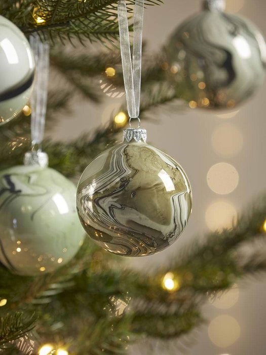 Glass Bauble Selection Box - Cream