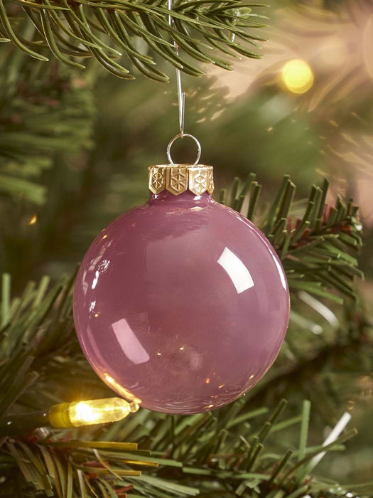 Glass Bauble Selection Box - Mauve