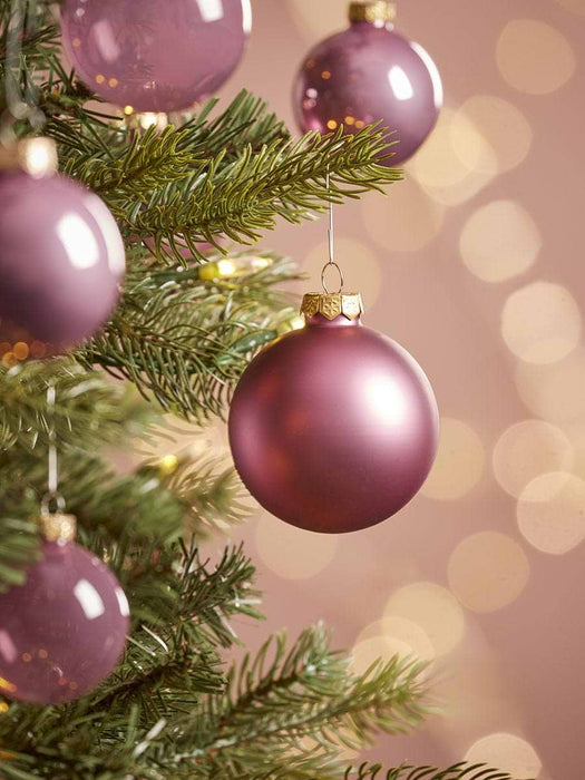 Glass Bauble Selection Box - Mauve