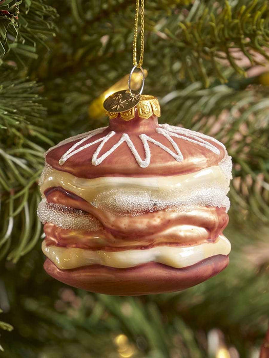 Two Festive Pudding Glass Baubles