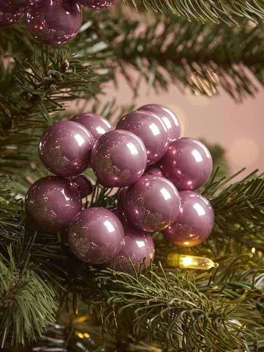 Twelve Glass Bauble Picks - Mauve
