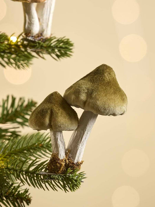 Six Velvet Mushroom Clips