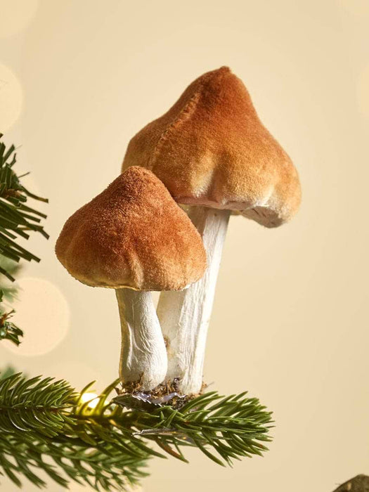 Six Velvet Mushroom Clips