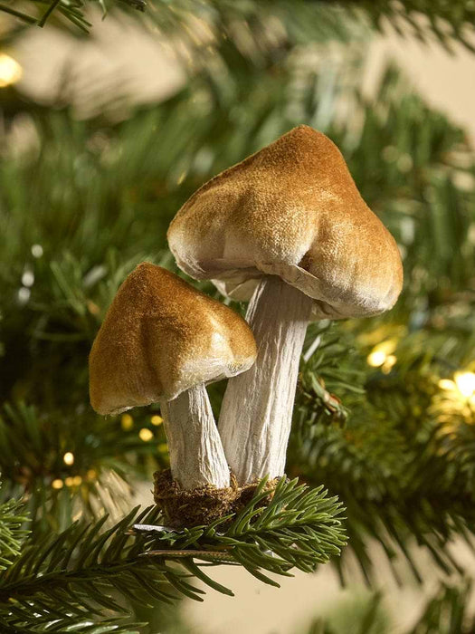 Six Velvet Mushroom Clips