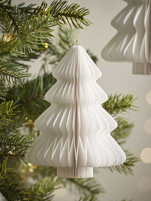 Four Oversized Honeycomb Paper Trees - Cream