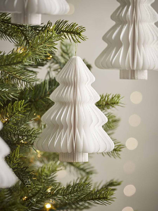 Four Oversized Honeycomb Paper Trees - Cream