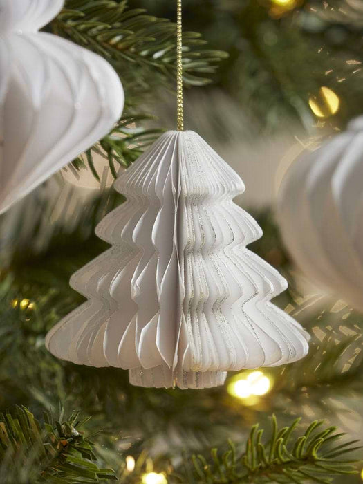 Four Honeycomb Paper Baubles - Cream