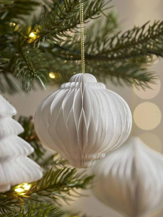 Four Honeycomb Paper Baubles - Cream