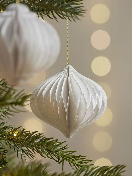 Four Honeycomb Paper Baubles - Cream