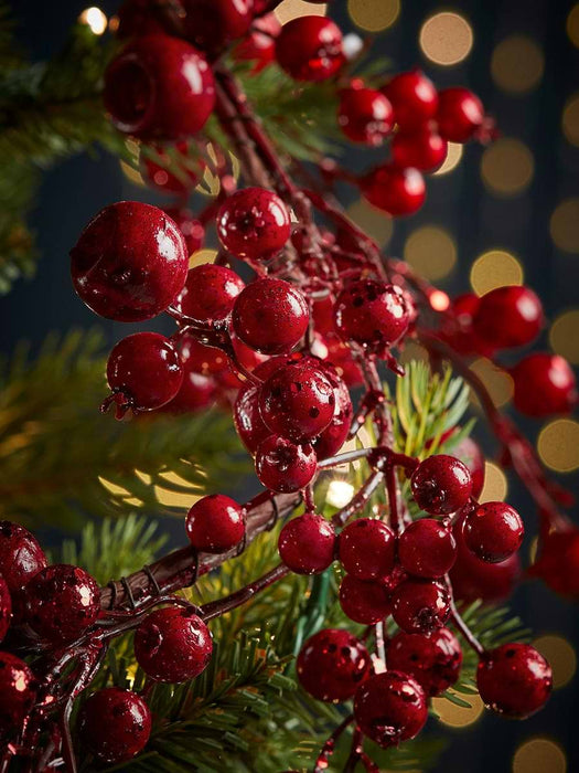 Glittered Berry Garland - Berry Red