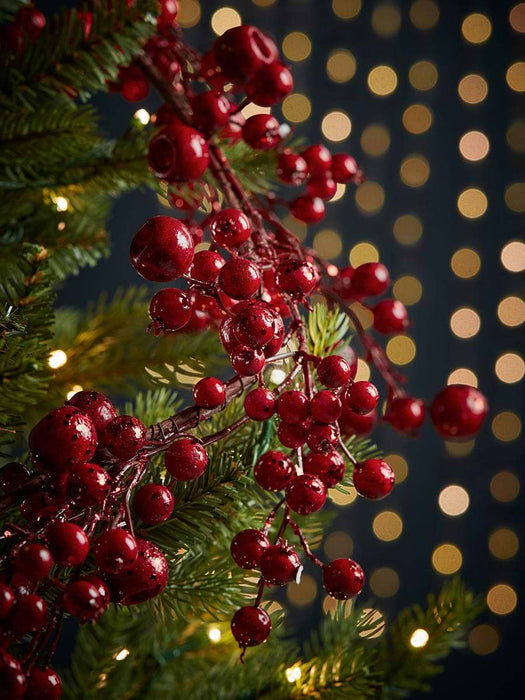 Glittered Berry Garland - Berry Red